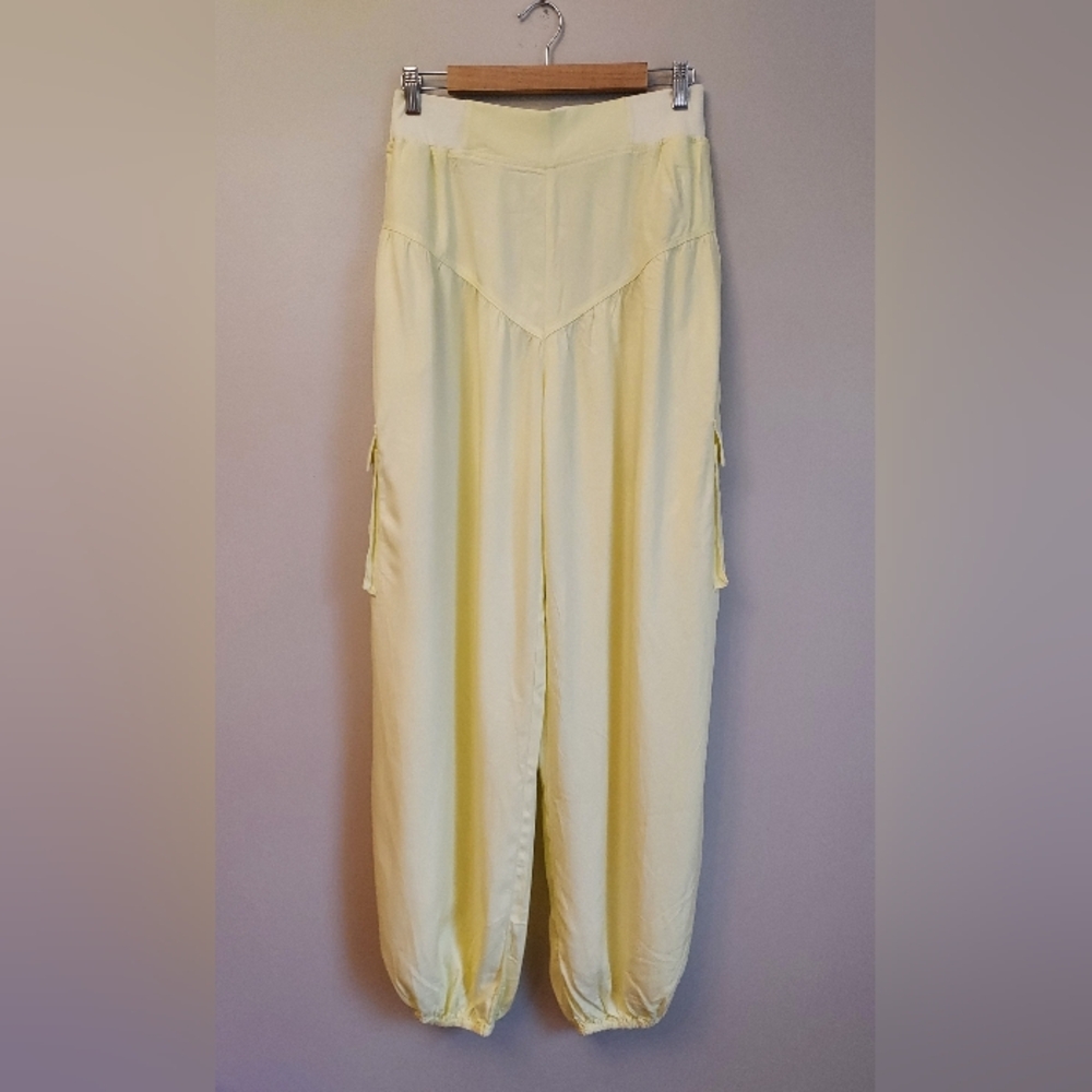 Free People Final Stretch Cargo Jogger Pant Ginger Yellow Small Oversized Baggy - Picture 4 of 13